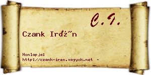 Czank Irén névjegykártya